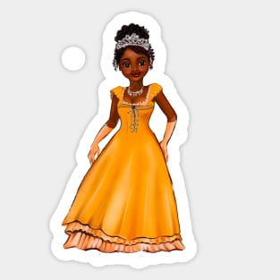 Princess Coco  ! beautiful  black girl with Afro hair, brown eyes and dark brown skin. Hair love ! Sticker